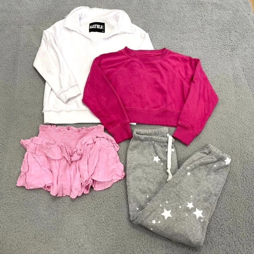 Katie J Outfit Lot‎ Girls Small Sweatshirt Skirt Sweatpants Sporty School Play